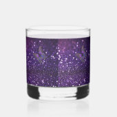 Betoverende elegantie: de Paarse Sparkle Butterfly Whisky Glas (Rechts)