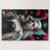 Betoverende Elf Maiden met Blauwgroen vleugels en  Legpuzzel (Horizontaal)