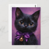 Betoverende en Schattigee Victoriaans zwarte kat Briefkaart (Voorkant / Achterkant)