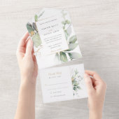 Betoverende Eucalyptus All-in-One bruiloft All In One Uitnodiging (Afscheurbaar)