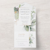 Betoverende Eucalyptus All-in-One bruiloft All In One Uitnodiging (Binnen)