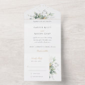 Betoverende Eucalyptus All-in-One bruiloft All In One Uitnodiging (Binnen)