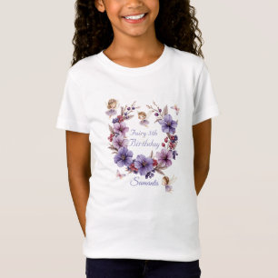 Betoverende Fairy Floral Waterverf Verjaardag T-shirt