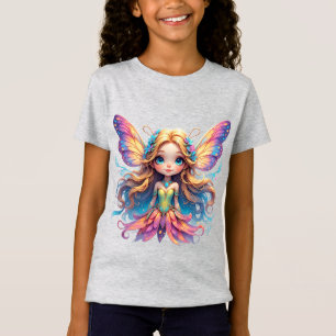 Betoverende Fantasie Elf met Kleurrijke Vleugels T-shirt