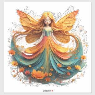 Betoverende Fantasy Fee met Kleurrijke Vleugels Sticker