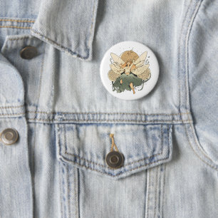 Betoverende fee - grillige fantasiekunst ronde button 5,7 cm