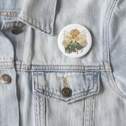 Betoverende fee - grillige fantasiekunst ronde button 5,7 cm (In situ)