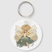 Betoverende fee - grillige fantasiekunst sleutelhanger (Achterkant)