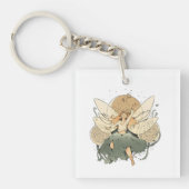 Betoverende fee - grillige fantasiekunst sleutelhanger (voorkant)