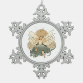 Betoverende fee - grillige fantasiekunst tin sneeuwvlok ornament (Voorkant)