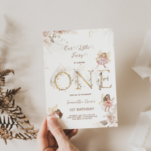 Betoverende feeën 1e verjaardag uitnodiging