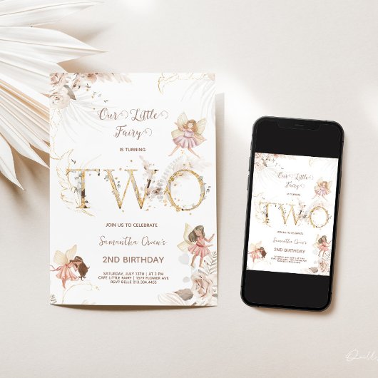 Betoverende feeën 2e verjaardag uitnodiging