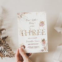 Betoverende feeën 3e verjaardag uitnodiging