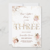 Betoverende feeën 3e verjaardag uitnodiging (Voorkant)