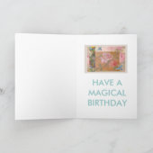 Betoverende feeërieke violette verjaardagsgroet kaart (Binnen)