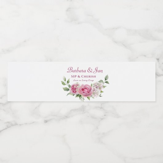 Betoverende Floral Eucalyptus Sip Toast Labels Waterfles Etiket (Enkel label)