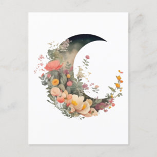 Betoverende Floral Moon, cadeau voor moeders Briefkaart