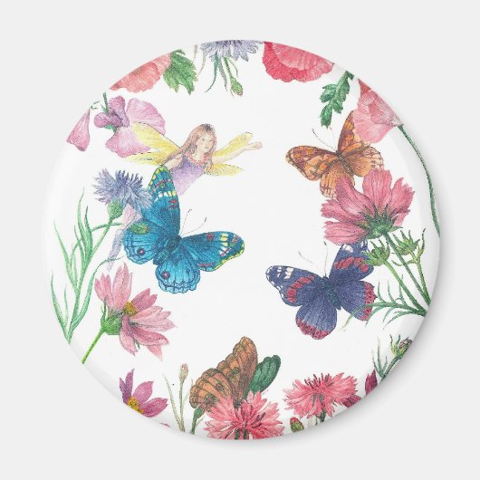 Betoverende Flower Fairy Magnet (Voorkant)