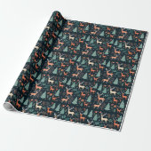 Betoverende Forest Creatures Gift Wrap Cadeaupapier (Uitgerold)