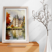 Betoverende Franse kasteel Waterverf Poster