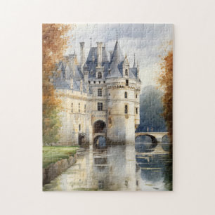Betoverende Franse kasteel Waterverf puzzel
