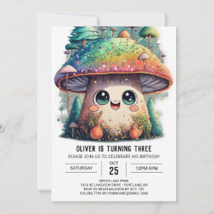 Betoverende Fungi Fantasy Verjaardag Uitnodiging