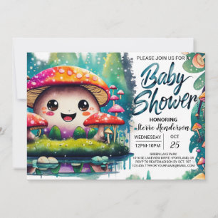 Betoverende Fungi Meadow Baby shower Kaart