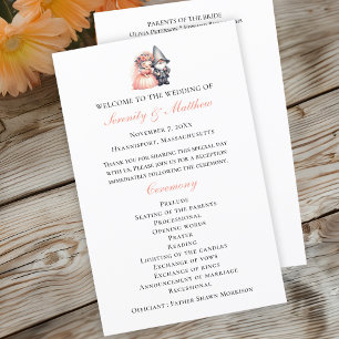 Betoverende Gnome Rustic Woodland Wedding Program