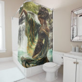 Betoverende godin bij een magische waterval douchegordijn (In situ)