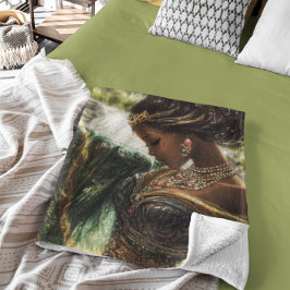 Betoverende godin bij een magische waterval fleece deken