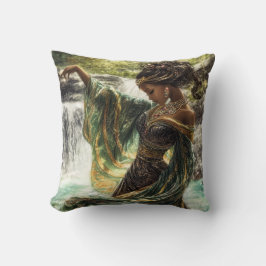 Betoverende godin bij een magische waterval kussen