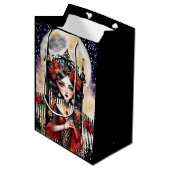Betoverende Gothic Fairy Christmas Gift Bag Medium Cadeauzakje (Voorkant Gekanteld)