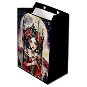 Betoverende Gothic Fairy Christmas Gift Bag Medium Cadeauzakje (Achterkant Gekanteld)