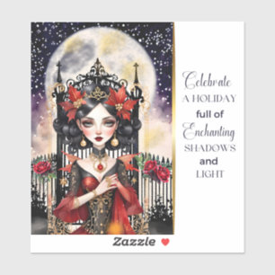 Betoverende Gothic Fairy Christmas Sticker