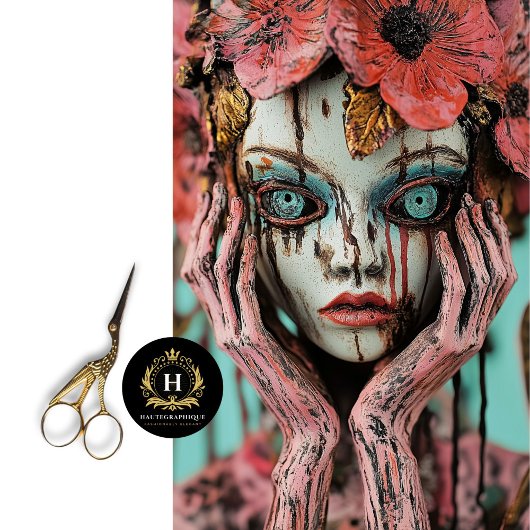 Betoverende Gotische Roze Bloemen Gargoyle Decoupa Tissuepapier