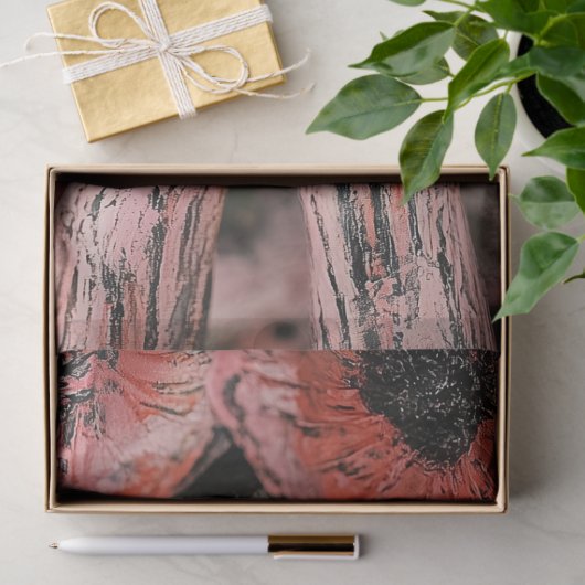 Betoverende Gotische Roze Bloemen Gargoyle Decoupa Tissuepapier (Geschenk)