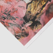 Betoverende Gotische Roze Bloemen Gargoyle Decoupa Tissuepapier (Detail)