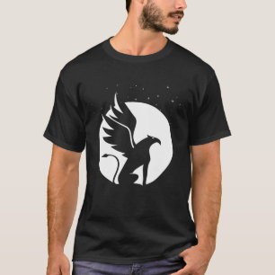 Betoverende griffioen afbeelding met hemelachtergr t-shirt