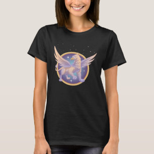 Betoverende griffioen afbeelding met hemelachtergr t-shirt
