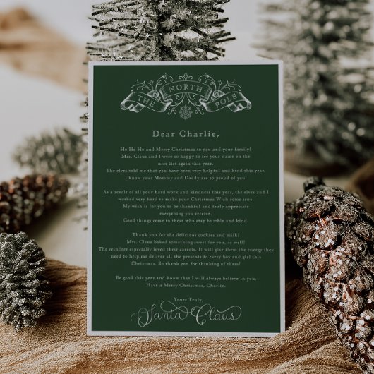 Betoverende groene kerstman kerstdag brief