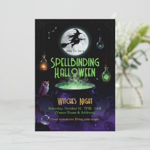 Betoverende Halloween Heks Feest Uitnodiging