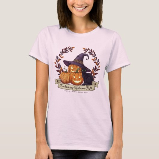 Betoverende Halloween Nights Witch Pumpkin T-shirt (Voorkant)