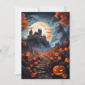 Betoverende Halloween-uitnodiging Notitiekaartje (Achterkant)