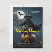 Betoverende Halloween-uitnodiging Notitiekaartje (Voorkant)