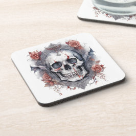 Betoverende Halloween Vampier Skull Art Bier Onderzetter