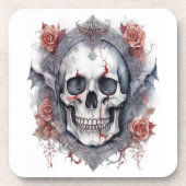 Betoverende Halloween Vampier Skull Art Bier Onderzetter (Voorkant)