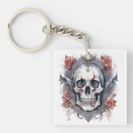 Betoverende Halloween Vampier Skull Art Sleutelhanger