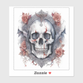 Betoverende Halloween Vampier Skull Art Sticker