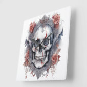 Betoverende Halloween Vampier Skull Art Vierkante Klok (Hoek)
