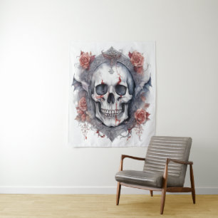 Betoverende Halloween Vampier Skull Art Wandkleed